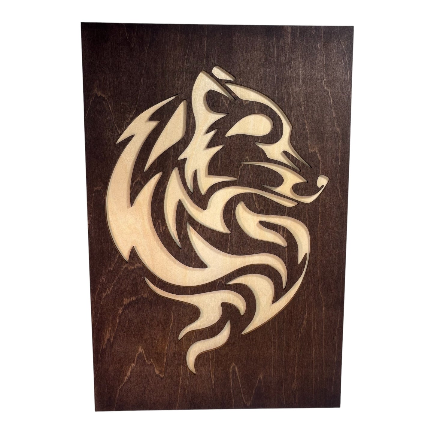 Duo de Tableaux Loup et Renard Style Tribal