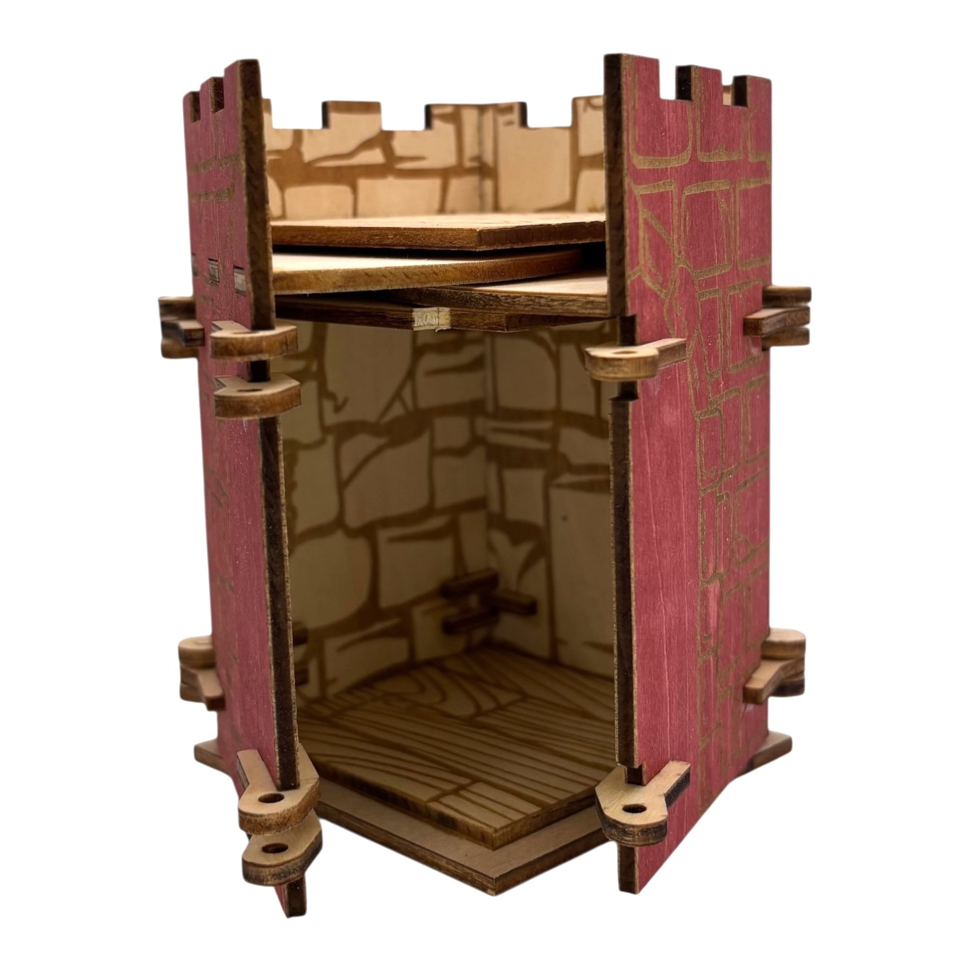 boite en bois en forme de tour de château avec mécanisme d'ouverture  unique mais pas un casse tête, boite à bijoux, secrets ou trésors, fabrication française et artisanale