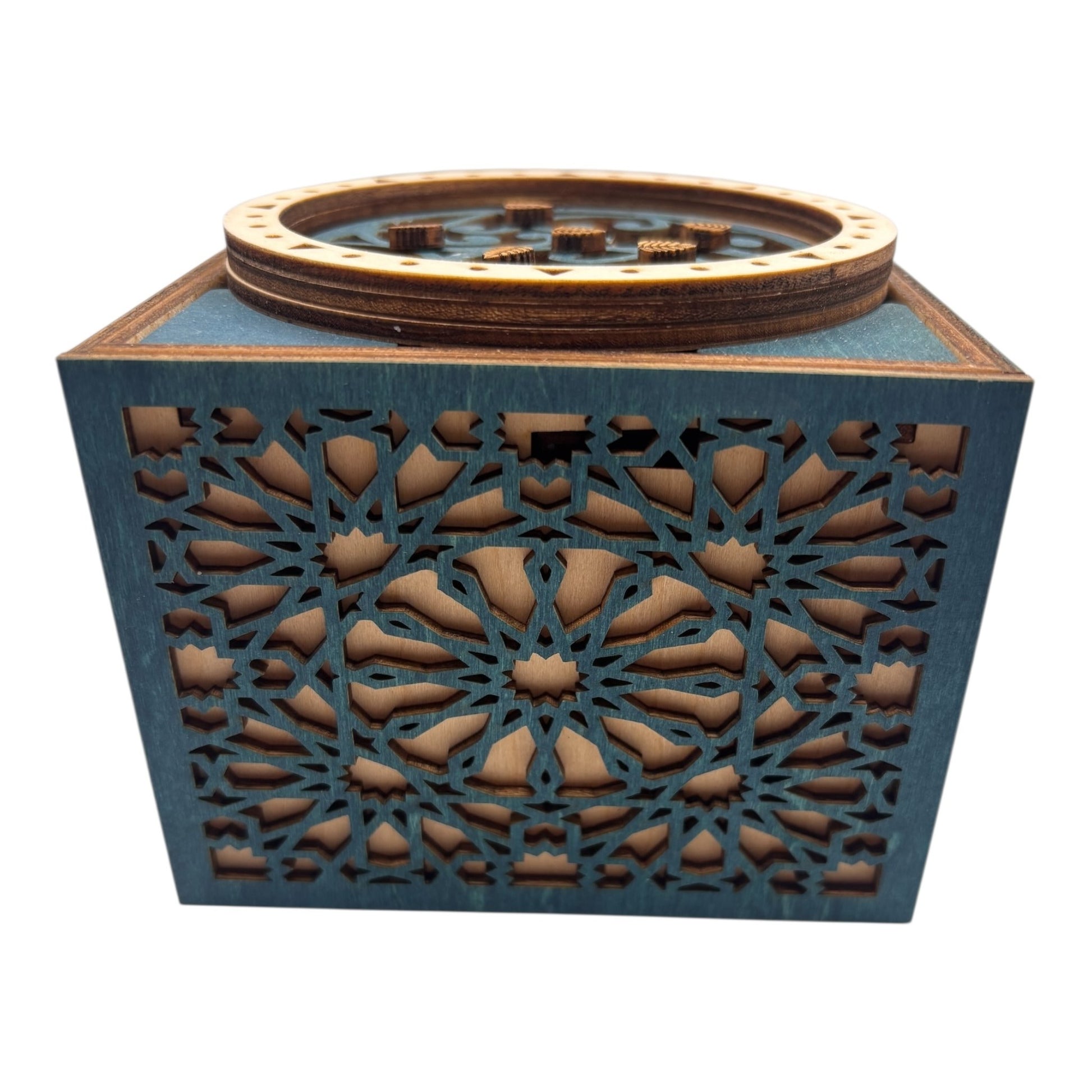 Cube engrenage mécanisme sans casse tete boite en bois à bijoux secrets trésors découpe et gravures lasers décoration intérieur fabrication francaise et artisanale