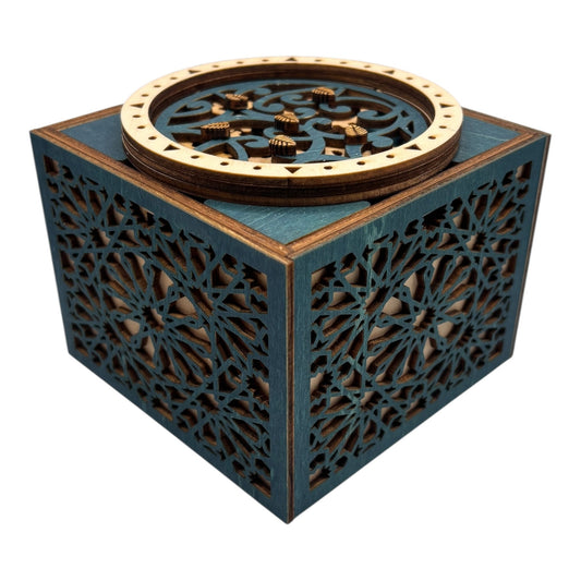 Cube engrenage mécanisme sans casse tete boite en bois à bijoux secrets trésors découpe et gravures lasers décoration intérieur fabrication francaise et artisanale