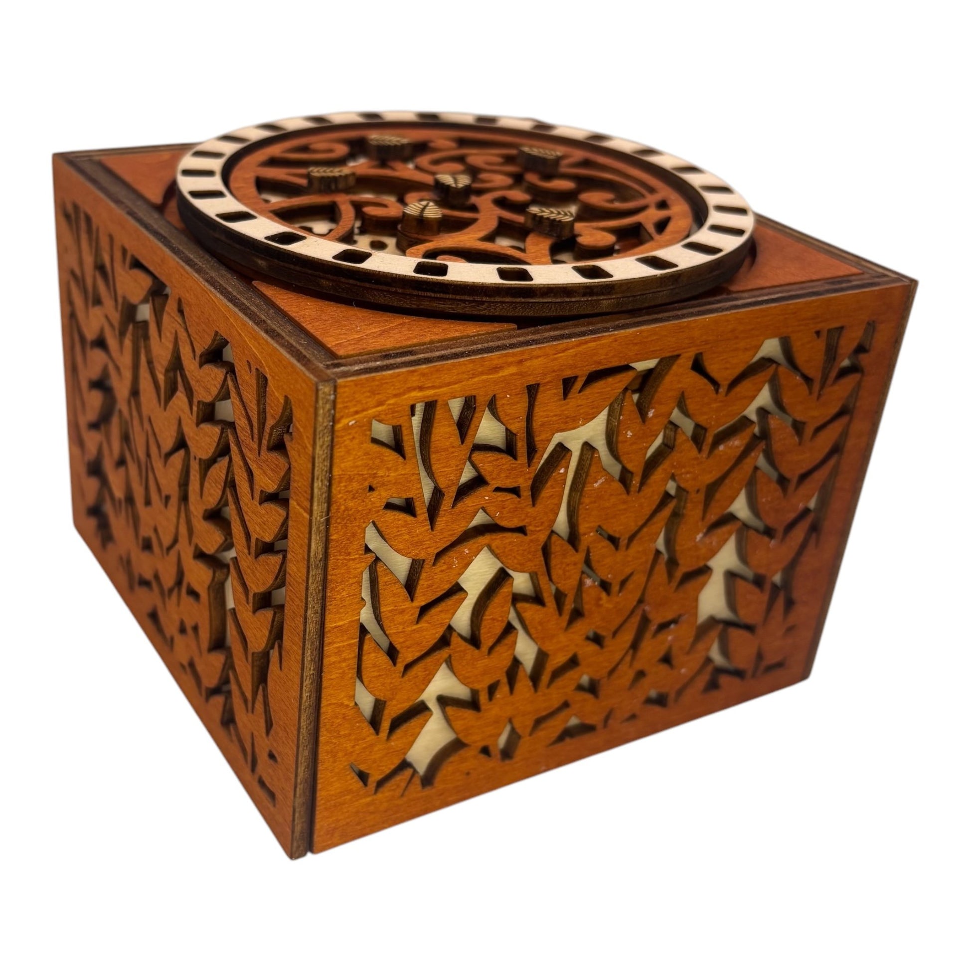 Boite en bois avec mécanisme engrenage sans casse tete boite à bijoux secrets tresors en gravure et decoupe laser  décoration intérieur de fabrication francaise et artisanale