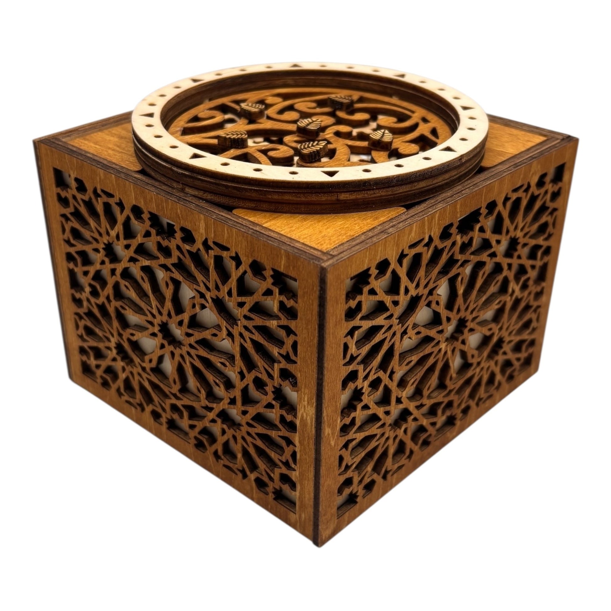 Cube engrenage mécanisme sans casse tete boite en bois à bijoux secrets trésors découpe et gravures lasers décoration intérieur fabrication francaise et artisanale