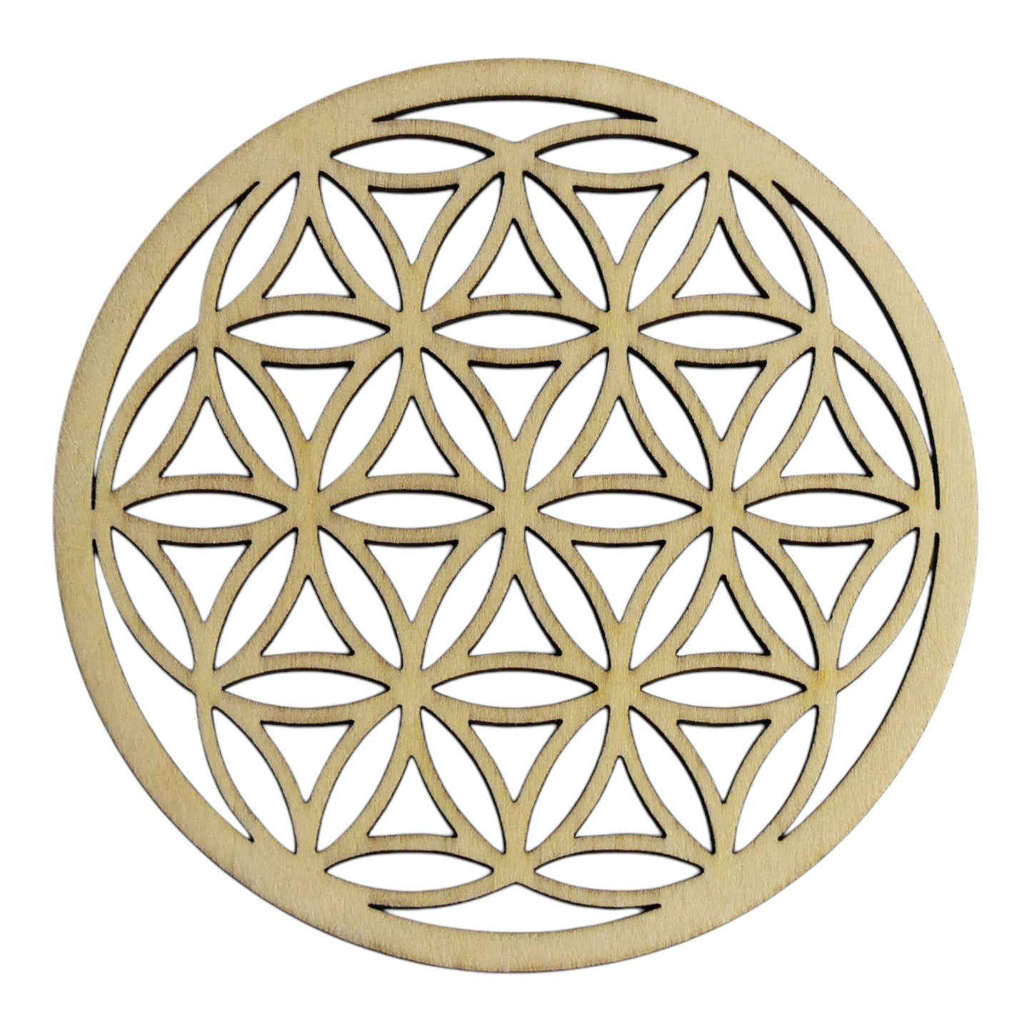 Fleur de vie creuse 2 pétale plaque de rechargement fleur de vie , ésotérisme , symbole sacrés, bien être lithothérapie fabrication francaise et artisanale  en gravure et découpe laser 