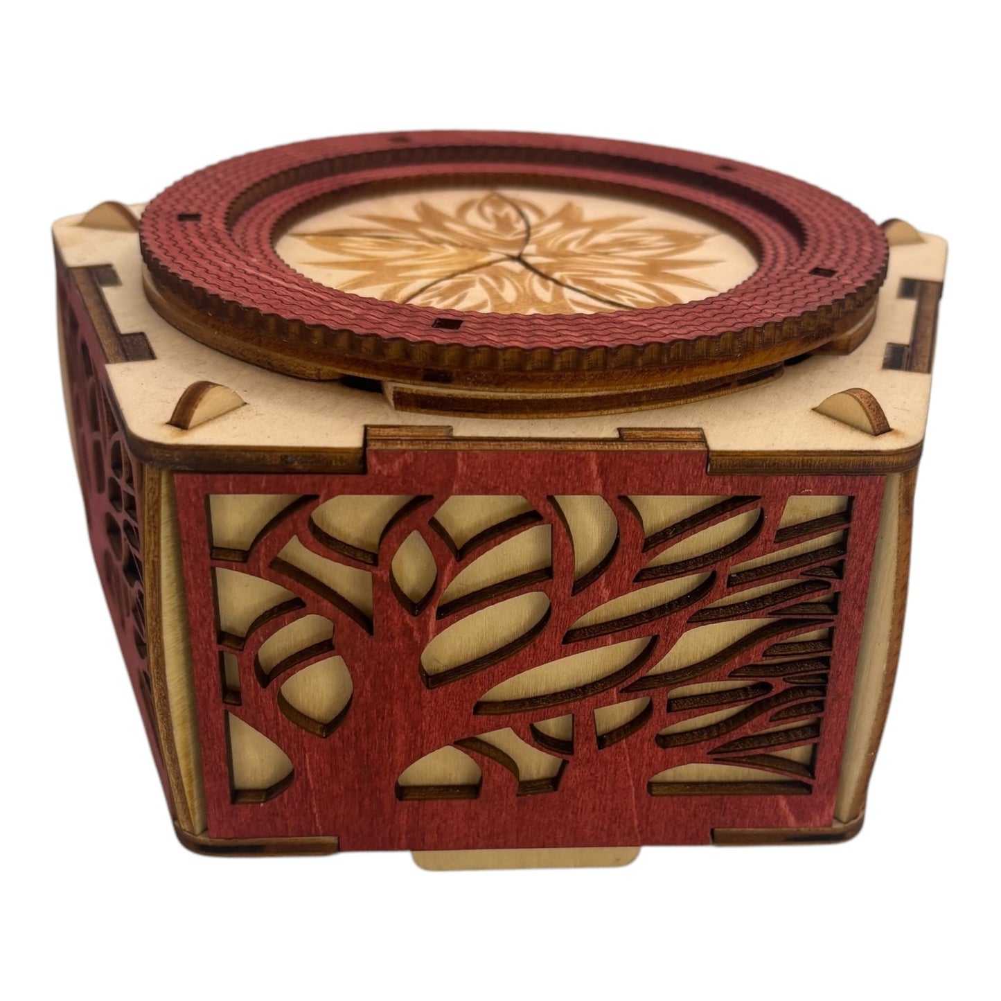 Boite à mécanisme et engrenages sans casse tete pour bijoux, tresors secrets decoration intérieur en fabrication francaise et artisanale et decoupe et gravure laser