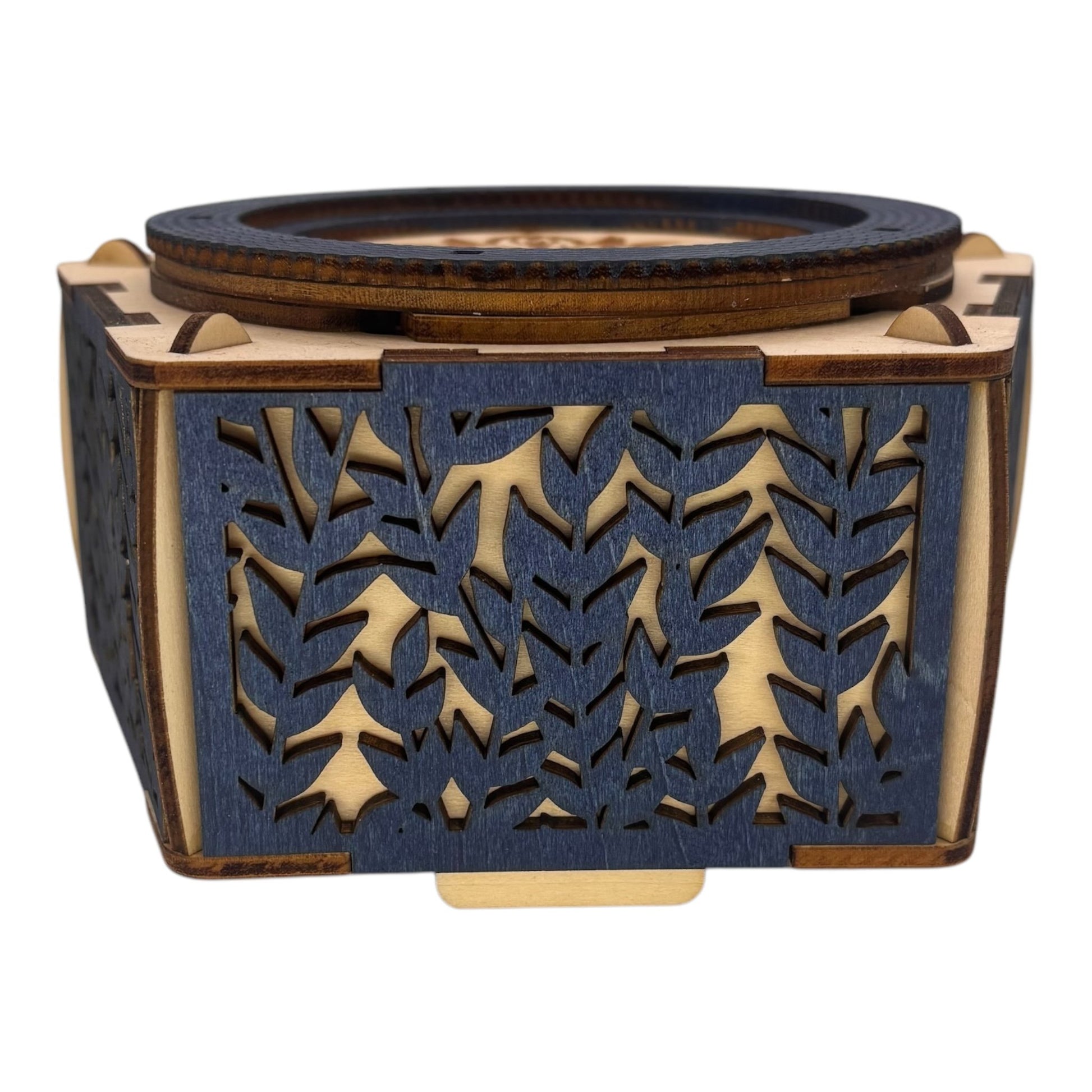 boite à mécanisme et engrenage sans casse tete en bois décoration intérieur pour bijoux trésors secret de fabricaton française et artisanale en découpes et gravures laser