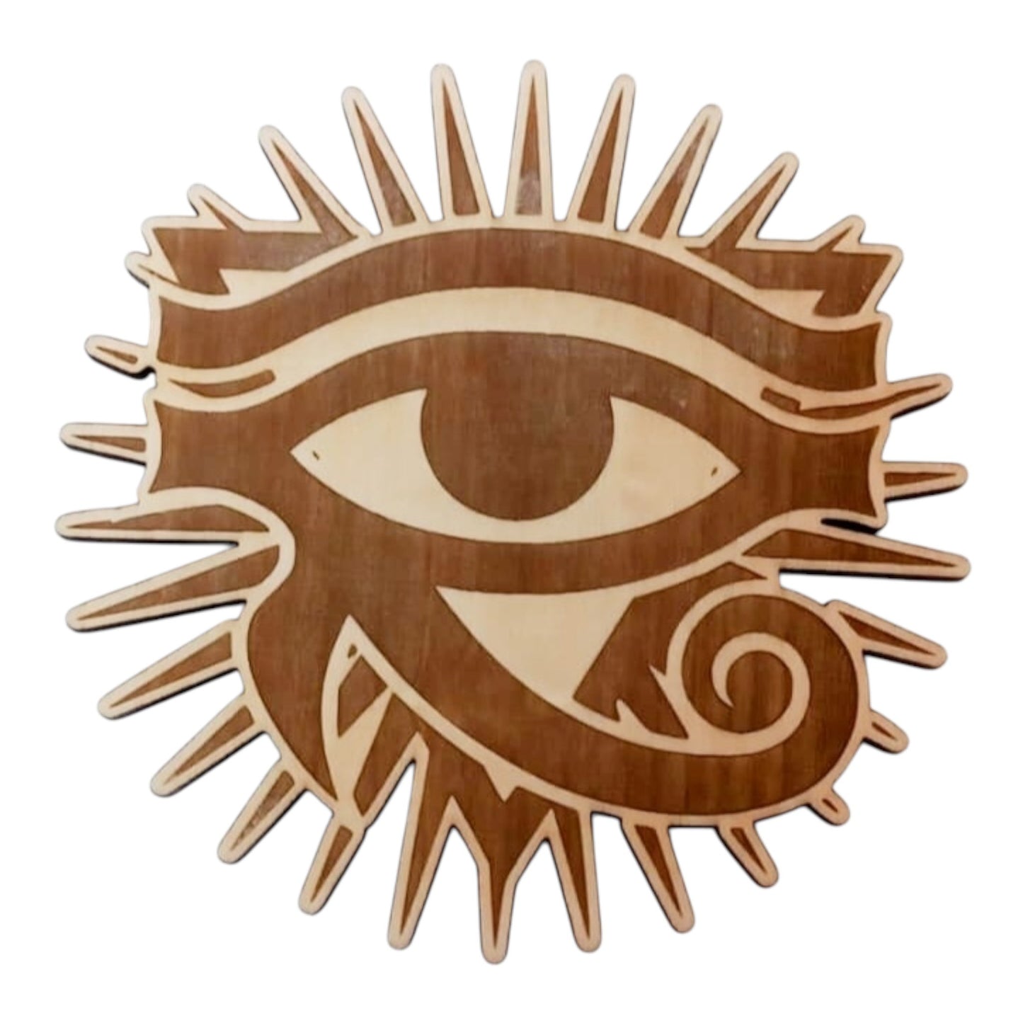 Plaque de rechargement oeil d'horus rechargement fleur de vie , ésotérisme , symbole sacrés, bien être lithothérapie fabrication francaise et artisanale  en gravure et découpe laser 