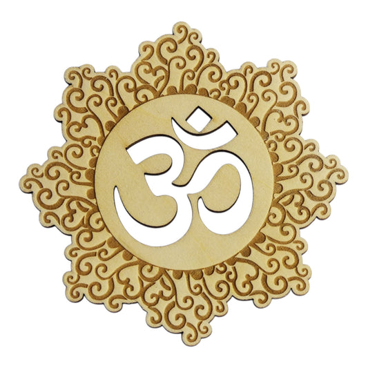 Symbole Om Plaque de rechargement fleur de vie , ésotérisme , symbole sacrés, bien être lithothérapie fabrication francaise et artisanale  en gravure et découpe laser 