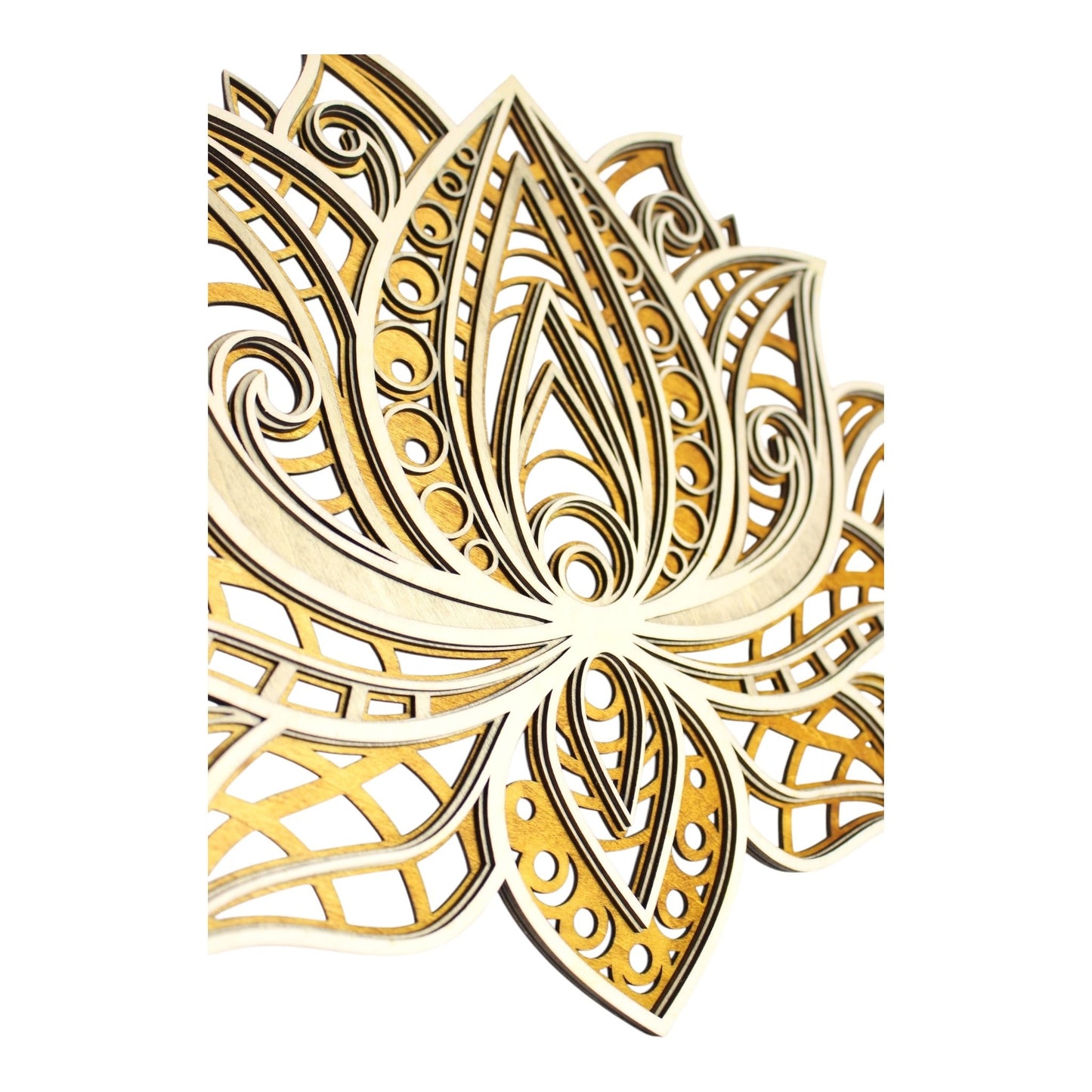 Tableaux  Fleur de lotus en bois, décoration d'intérieur naturelle , zen , bien être en découpe laser. Décoration murale en reliefs. Art du bois de fabrication francaise et artisanale 