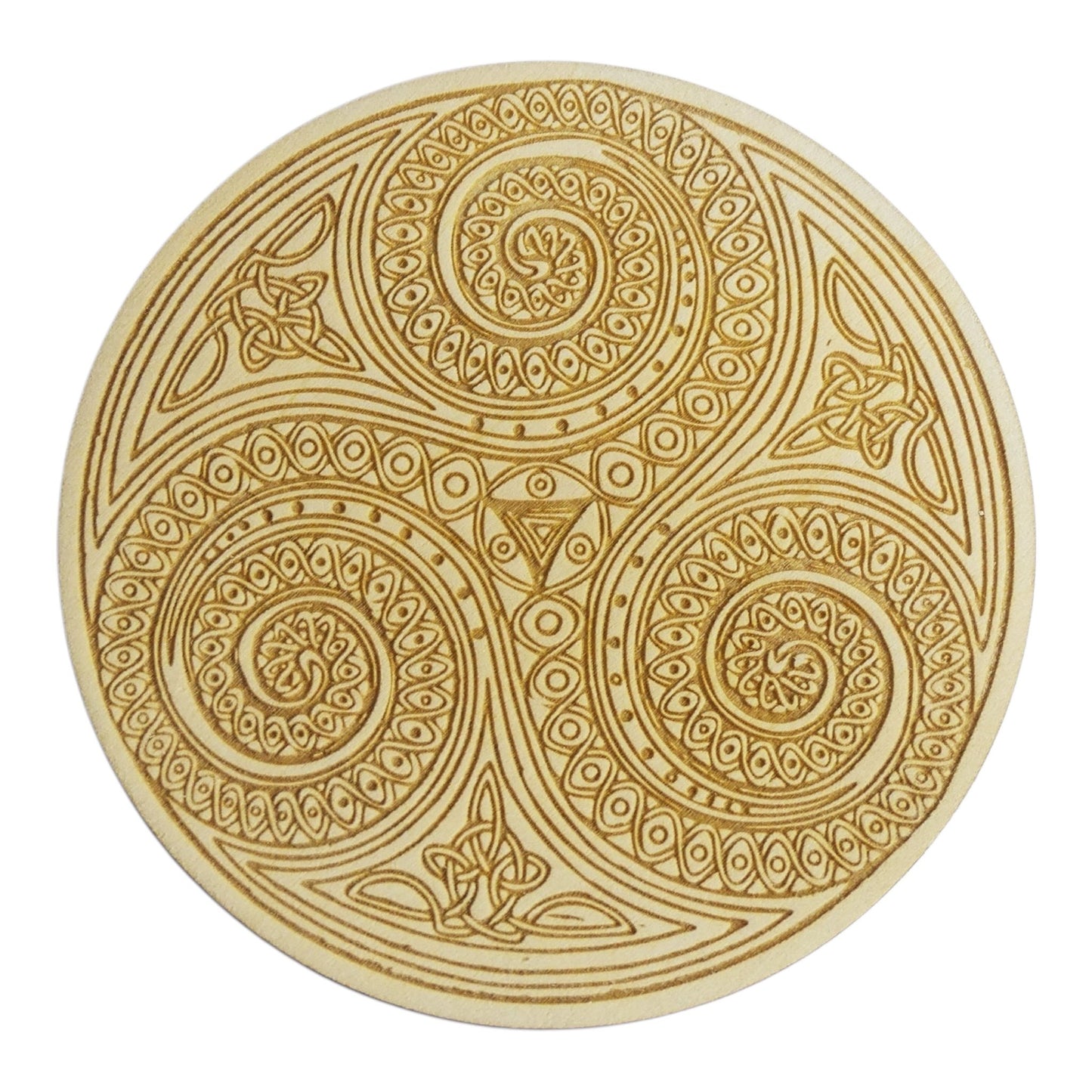 Triskel arabesque plaque de rechargement fleur de vie , ésotérisme , symbole sacrés, bien être lithothérapie fabrication francaise et artisanale  en gravure et découpe laser 