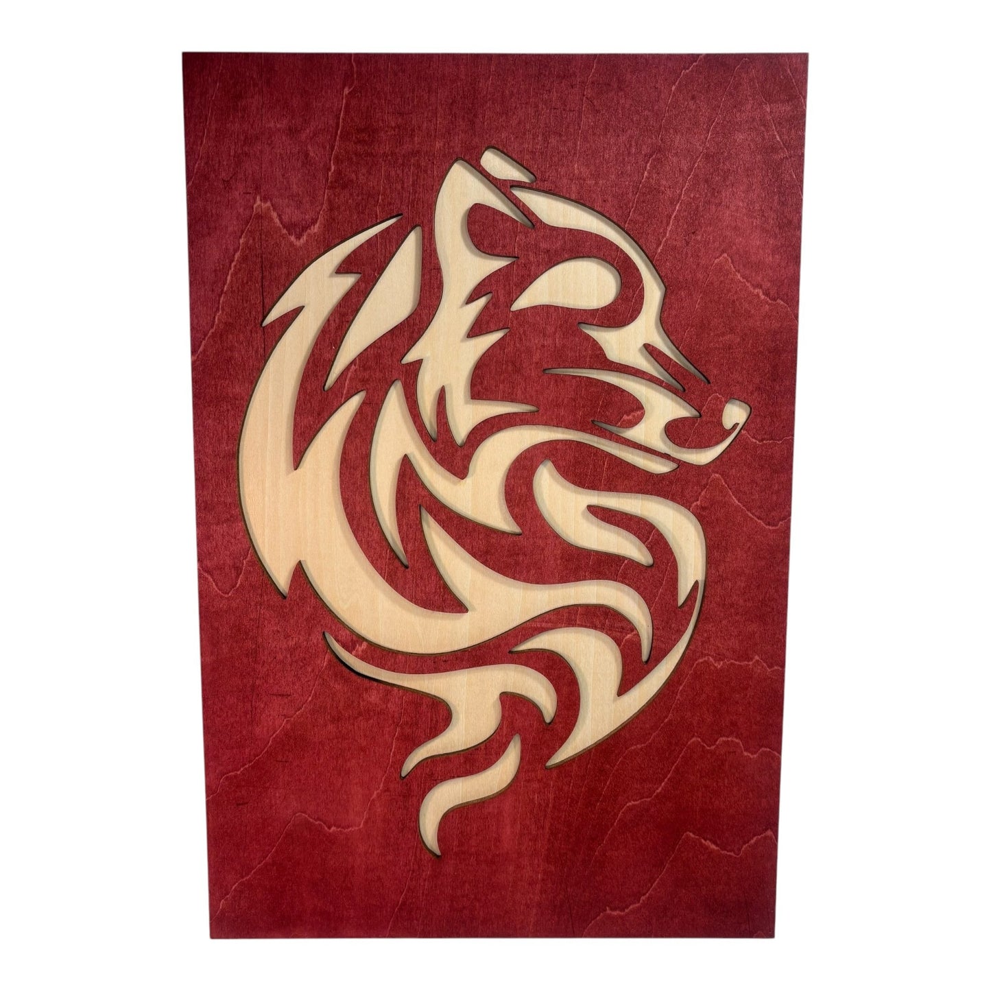 Duo de Tableaux Loup et Renard Style Tribal