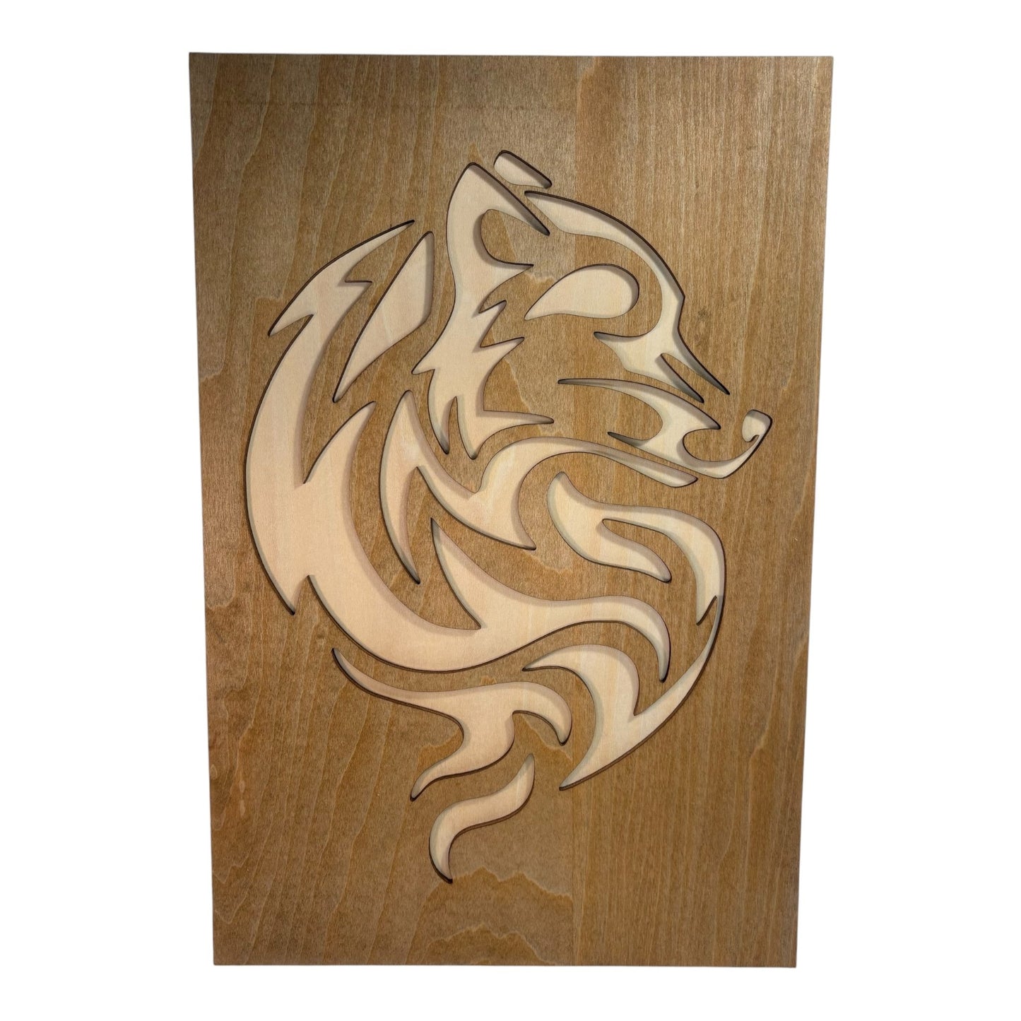 Duo de Tableaux Loup et Renard Style Tribal